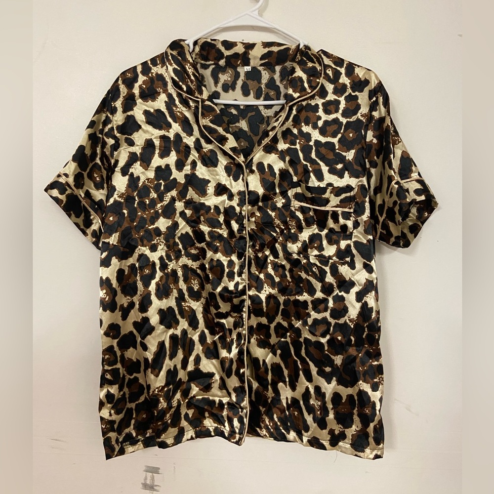 Amazon Leopard Print Satin Pajama Set